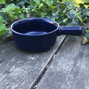 Bowl Soup Cereal Bistro Bright Blue Cobalt Stoneware 3 x 5 Inches